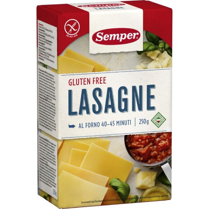 Semper Semper Gluteeniton 250g Lasagne pasta