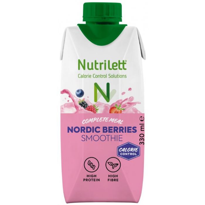 Nutrilett 330 ml Nordic Berries 30 % vähemmän sokeria Smoothie aterian