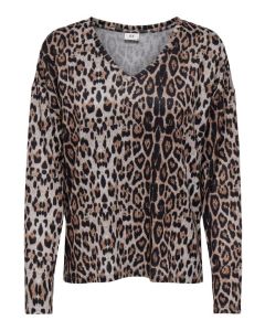 Tonsy naisten leopardikuvioinen paita, ruskea